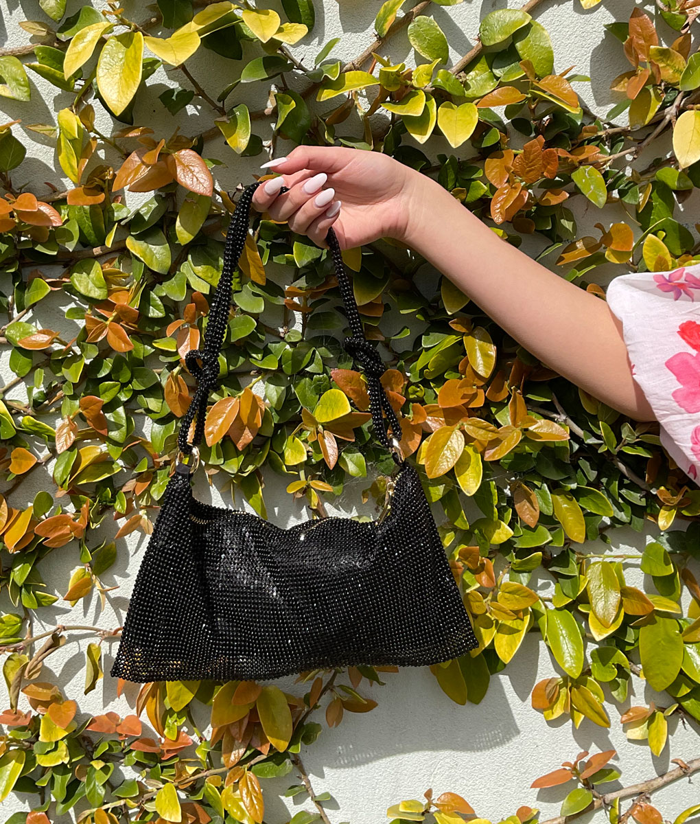 Black diamante bag online