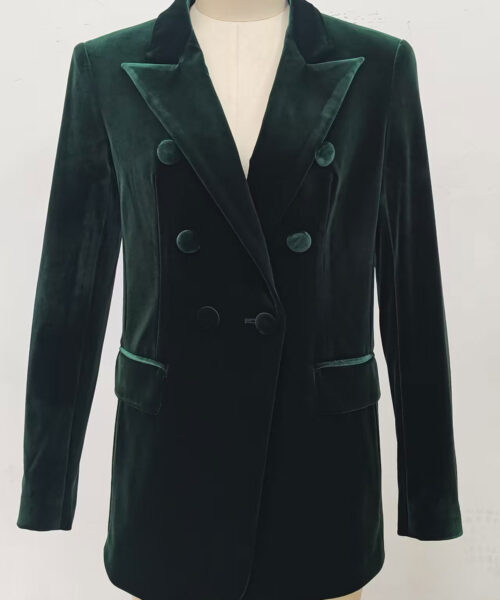 green velvet blazer